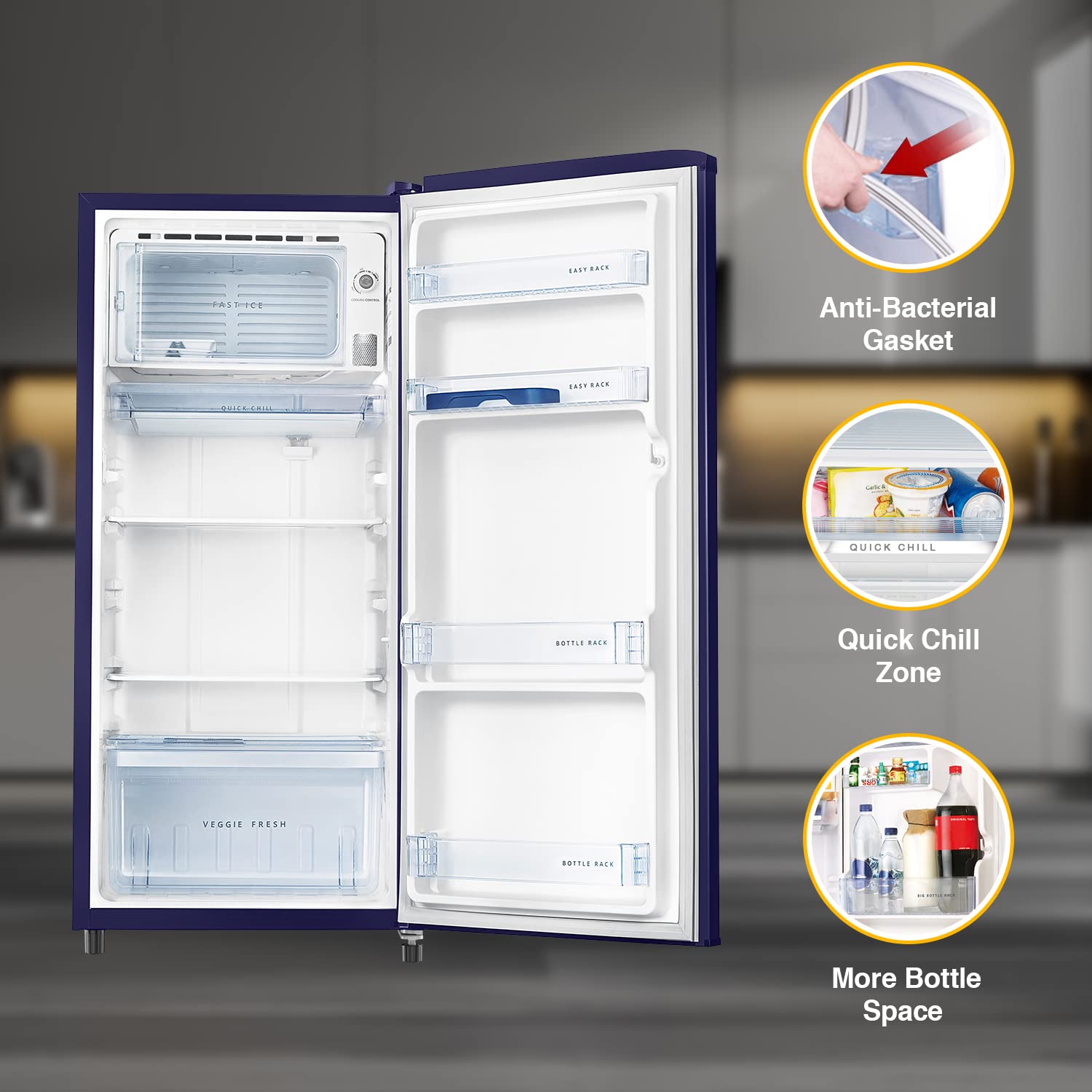 Whirlpool 184 L 2 Star Direct-Cool Single Door Refrigerator (205 WDE CLS 2S SAPPHIRE)